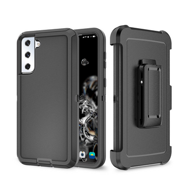 Samsung Galaxy S21 Plus Compatible Case Cover With Shockproof Robot Armor Hard Plastic And Belt Clip - Black